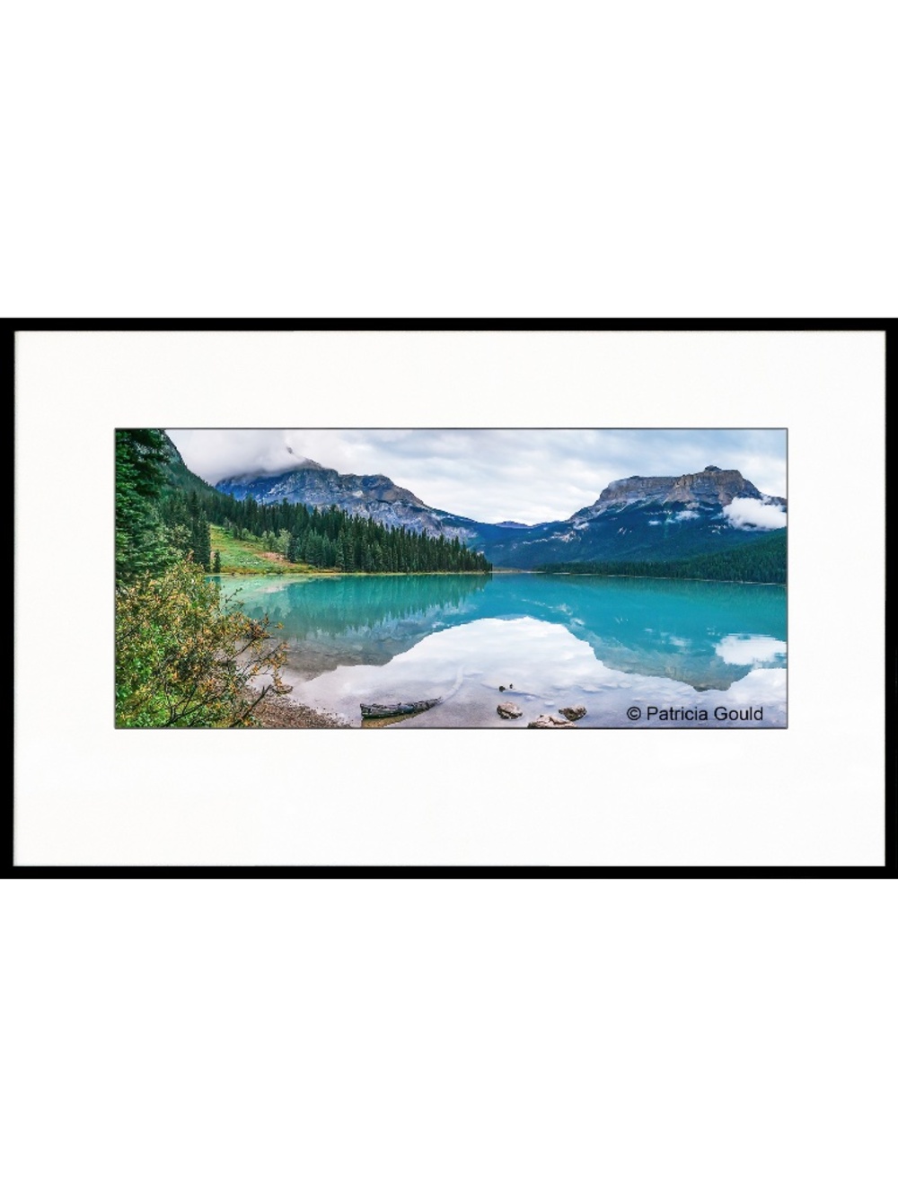 Emerald Lake - color photograph matted in 15 x 24 black metal frame
